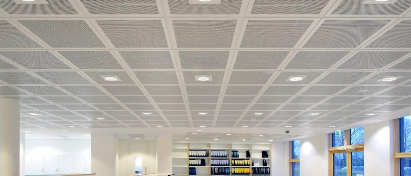 Sự kết hợp giữa trần thả và trần nổi trong thiết kế trần sợi khoáng